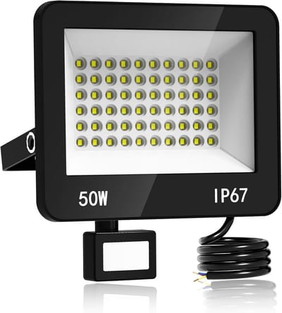Krachtige Led Buitenspot met Bewegingssensor 50W - Waterdicht IP67 Koud Wit Licht