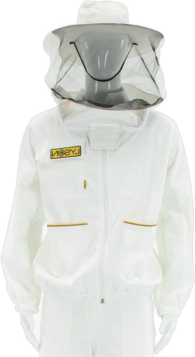 Imkerjas met hoed - Bijenkleding Imkerpak - Bescherming bijenhouden - Afneembare hoed - Maat L - Wit