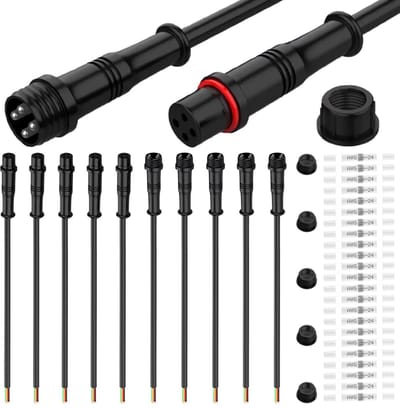 Dailygoods - Set van 5 Waterdichte 4-polige LED-Connectorkabels