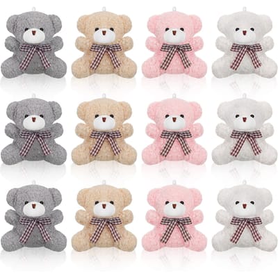 12-100 pièces Ours en Peluche Animal en Peluche Vente en Gros Mini Porte-clés Ours pour Anniversaire Baby Shower Cadeaux de Fête Cadeaux de Classe beige
