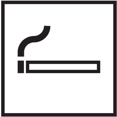 Roken toegestaan sticker 2, wit zwart 150 x 150 mm