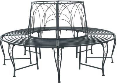 vidaXL - Boom - Bank - 8-Aantal - zitplaatsen - Ø - 160 - x - 89 - cm - Staal - Zilvergrijs