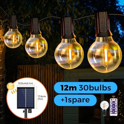 Archi LED Lampen – Verlichting - Slingers - 12 Meter – 31 Lampen – Dimbaar – Waterdicht – Zon en USB-aangedreven