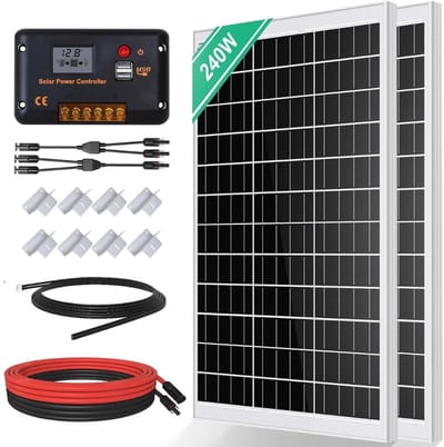 Zonnepanelen Compleet Pakket - Plug & Play met Stekker - Zonnepaneel Plat Dak - 240W