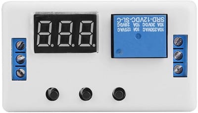 Allecto - 12V Time Relay - Tijdrelais - Automatische schakeling - LED-display - Aanpasbare instellingen - Voeding beveiligd - Voor industriële toep...