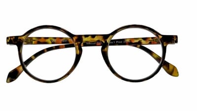 Ear2Ear leesbril Luke 01 +1.00 - Tortoise - Rond - Retro - incl. verpakking en pouch