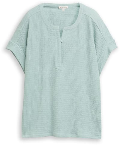 Tom Tailor - Crinkle T-shirt - Maat M - blue haze