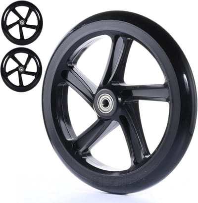 Rolstoel Voorwielen - Reservewielen Set - Mobiliteit Verbeteren - Massief Antislip Rubber - 8 Inch Diameter - Zwart