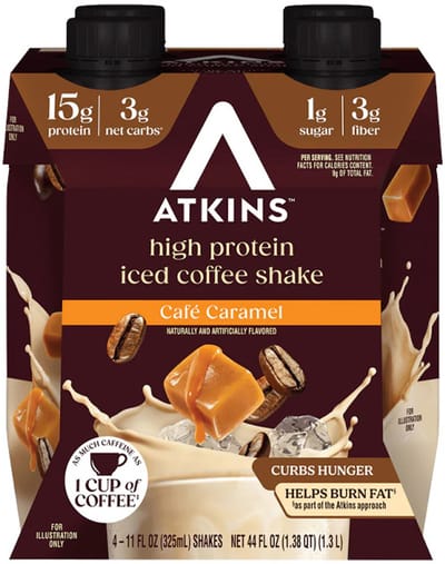 Atkins | Protein Shake | Iced Coffee Café Caramel | 4 Stuks | 4 x 325ml