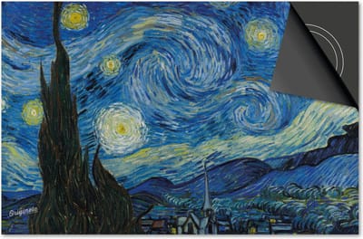 Inductie beschermer 60x60 - afdekplaat inductie mat - Dietrix Kookplaat beschermer - Exclusief - Oude Meesters - Vincent van Gogh Sterrennacht