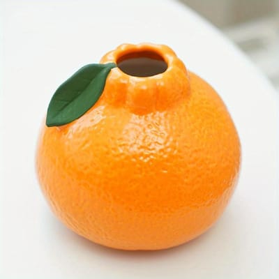 Vase Orange pour Décoration Intérieure, Vase Décoratif Forme de Fruit Vase Décoratif de Table Décoration de Centre de Table orange