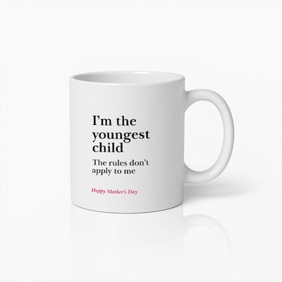 Youngest Child Mok 330ml – Grappige Koffiebeker Cadeau voor Moederdag, Familiehumor & Broers en Zussen