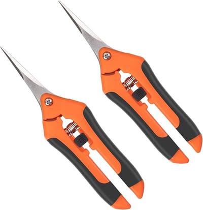 Famanu Set van 2 tuinscharen, snoeischaar, trimschaar, geschikt voor takken, bloemen, gras
