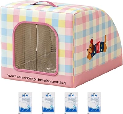 Geïsoleerd Kattenhuis - Draagbaar Comfort Schuilplaats - Huisdieren Koel Houden - Koeling Met Ijspakken