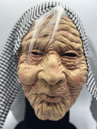 Maskshopvenice Sarah masker - Heks oma vrouw masker - 50 jaar versiering