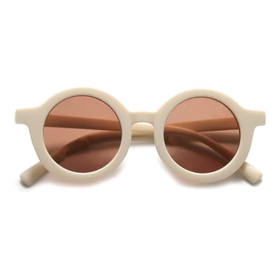 Kinder Zonnebril - UV400 | Rond - Retro - Vintage | Creme | 2-6 jaar | Kinderzonnebril
