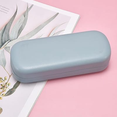 Hard case-Brillenkoker - Brillendoos - Brillenetui - Brillenhoes-PU-leren brillenkoker-Harde brillenkoker -PU lederen brillendoos- draagbare bescherming - 16 x 6.4 x 3cm（blauw）