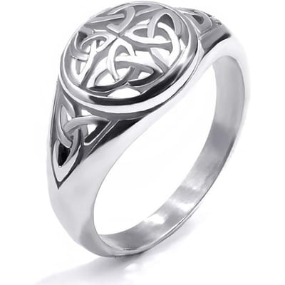 Boheemse Vintage Zilveren Kleur Viking Keltische Knoop Ring Voor Mannen Vrouwen Verloving Trouwring Ringen Maat 5 -12 8