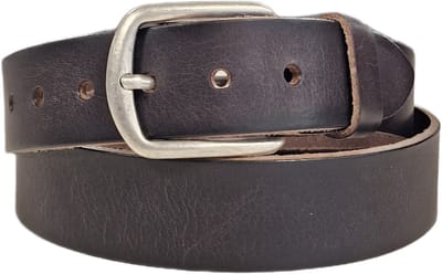 Stoere Leren Heren Riem | Kleur: Donker Bruin | Heren Riem | 4cm breed | Riemmaat: 95 (totale lengte: 110cm) | 100% echt leer | Nikkelvrije gesp
