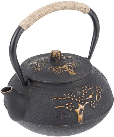Unyqoos ® Traditionele Japanse Gietijzeren Theepot met Zeef, 900 ml, Perfect voor Inductie en Kookplaten