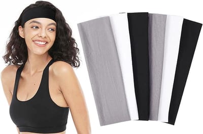 Ronte - Hoofdband 6 stuks voor dames - Zweetband sporthoofd - Elastisch vochttransport | Hardlopen, fietsen, yoga