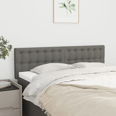 vidaXL - Hoofdborden - 144x5x78/88 - cm - stof - donkergrijs