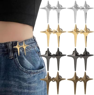8 stuks - Aanscherping Knop Richter Knoppen - Ster broek taille gesp - Broek taille versteviging