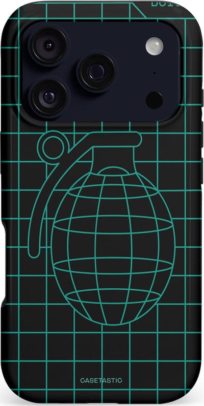 Casetastic hoesje geschikt voor Apple iPhone 17 Pro - MagSafe - Dubbellaagse bescherming - Retro bom - Fashion Case - Zwart Petrol