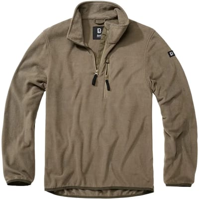 Brandit - Fleece Troyer Longsleeve shirt - S - Olijfgroen