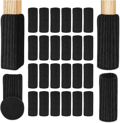 VH Supplies®Stoelpoot Beschermers - Stoelpootdoppen - Vloerglijders - 24 Stuks - Zwart