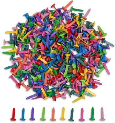 300 stuks metalen splitpinnen voor papierambacht, mini-brads en ronde kopclips voor scrapbooking en DIY projecten