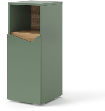 Vicco Marelle Midikast – 30 x 74.5 cm met deur en open vak Groen/Kunstzinnig