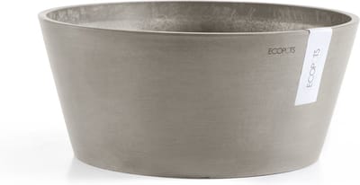 Ecopots Frankfurt 30 - Taupe - Ø30,6 x H15,6 cm - Ronde taupe bloempot / plantenpot