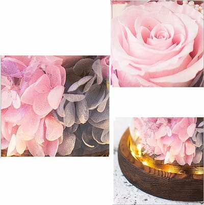 Eeuwige Roos in Glazen Koepel - Verlichte Bloem voor Romantische Cadeaus en Decoratie