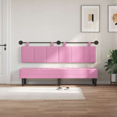 vidaXL - Hangend - hoofdbord - Roze - Stof