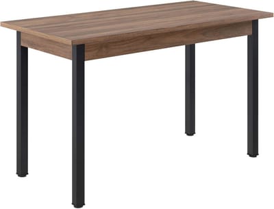 Eettafel 120x60 cm in Walnoot en Zwart - Modern Design voor Eetkamer of Keuken