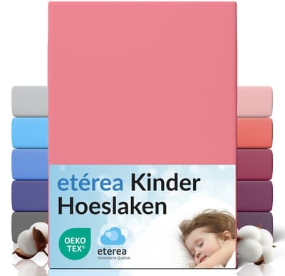 etérea Jersey Hoeslaken 60x120 - 70x140 cm Oekotex Made in Green - 100% katoen - Roze