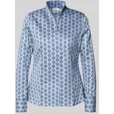 Slim fit blouse in all-over look met opstaande kraag