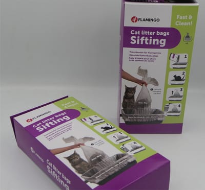 2 X flamingo kattenbak zeef zakken x5 +1 = x10 + 2 . Snel en makkelijk verversen van uw kattenbakvoor kattenbak max 60 x 45 cm voor gebruik met clumbing kattenbakvulling