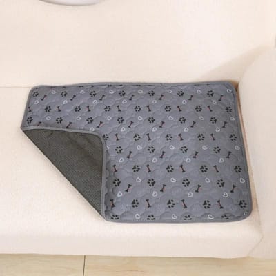 Herbruikbare hondenpismat, absorberende luier, wasbare puppy-trainingsmat, huisdierbed, urinemat voor huisdier, autostoelhoes, huisdierbed paw gray