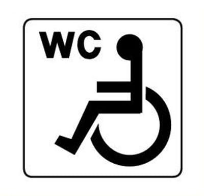 Invalide WC bordje - kunststof - wit 200 x 200 mm