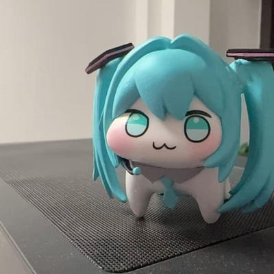 Doro Hatsune Miku Actiefiguren Q Versie PVC Anime Model Figuren Kawaii Cartoon Schattig Bureaublad Decoratie Speelgoed Pop Cadeau blue