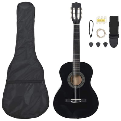 vidaXL - 8-delige - Gitaarset - klassiek - beginner - 3/4 - 36" - zwart