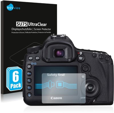 Savvies - Screenprotector voor Canon EOS 5D Mark III - Folie Beschermfolie transparant 6 Stuks