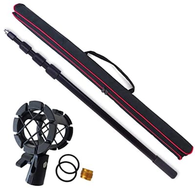Telescoophengel voor Videomicrofoons 3m - Verstelbare Boomarm met Shockmount en Kabelbinders