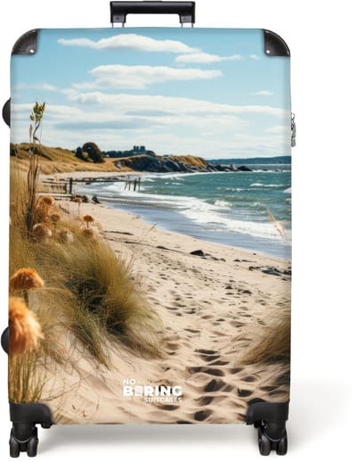 NoBoringSuitcases.com® - Koffer groot - Reiskoffer lichtgewicht - Duinen bij zee - Rolkoffer met 4 wielen - Grote trolley XL - 98 liter bagage