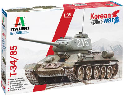 Italeri Modelbouwpakket Militaire voertuigen - 6585 T-34/85 Tank Korean War Plastic - 1:35 - Modelbouw