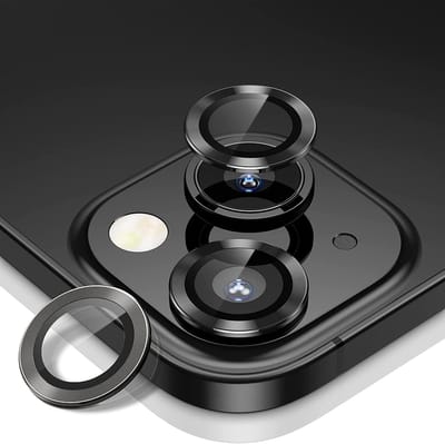 Magic Glass Box individuele ring Camera Lens Screen Protector - Screenprotector - Camera Protector Geschikt voor: iPhone 15 & 15 Plus - Zwart