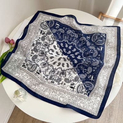 Zijden sjaal-stijl zijden sjaal voor dames - Kleurblokkenprint - Fris en delicaat - Decoratieve shawl over shirts-SJ0232 Benut je gevoel voor mode optimaal!
