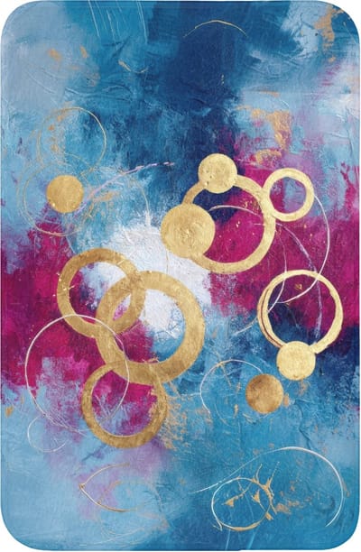 WC mat 40x60 cm - Antislip - Cirkels - Goud - Abstract - Toiletmat - Vloermat - Douchemat - Toilet tapijt - Toiletmatten
